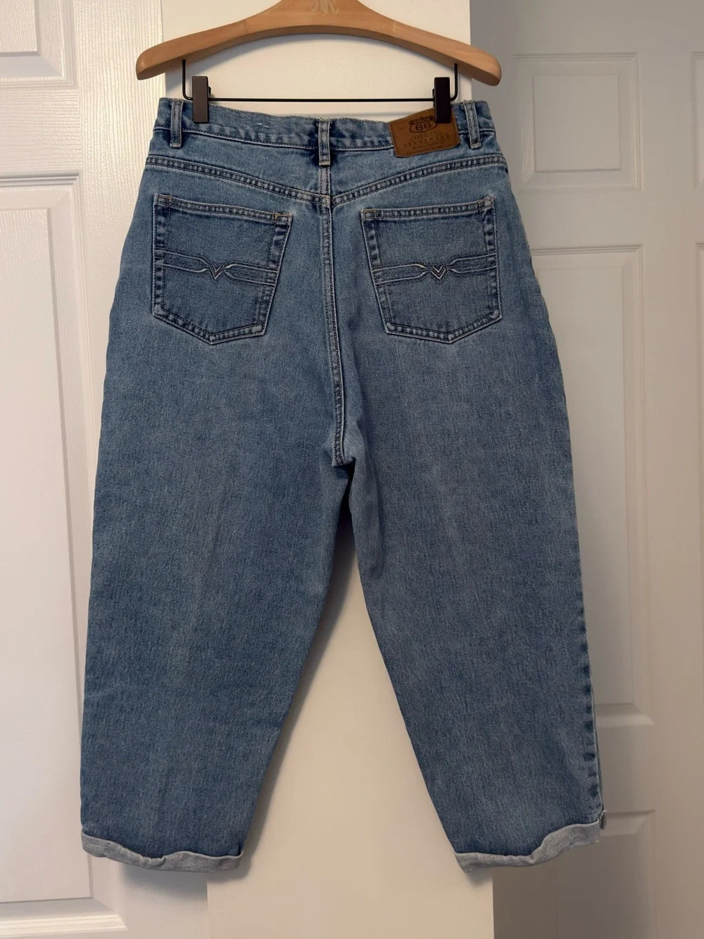Route 66 Women’s Y2K Light Wash High Rise Mom Jeans Size 13/14 Cropped Denim